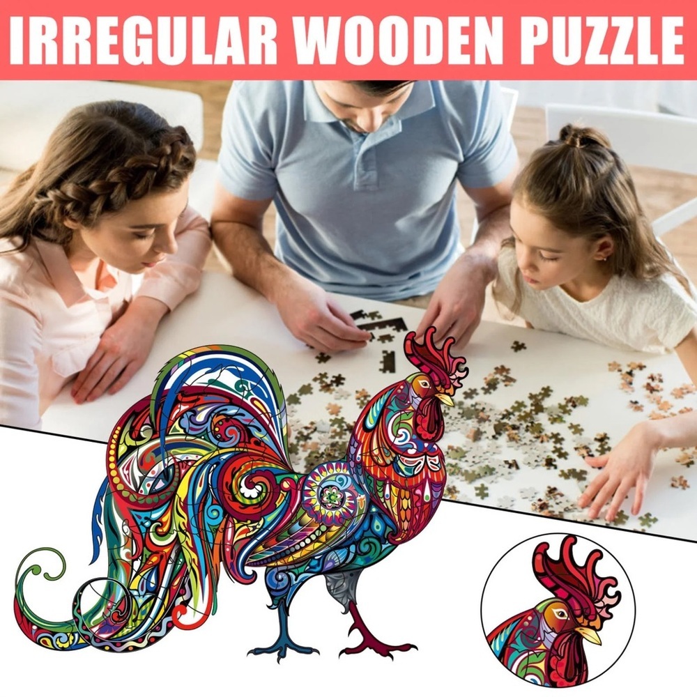 Rooster Rare 3-D brain Wooden jigsaw puzzle new unopened design A